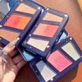 3 in 1 Colors Facial Blush Gradual Powder Blusher Shimmer Highlighter Three-dimensional Brightening Powder Blusher Palette - Biya Korean Highlighter &amp; Blush Palette