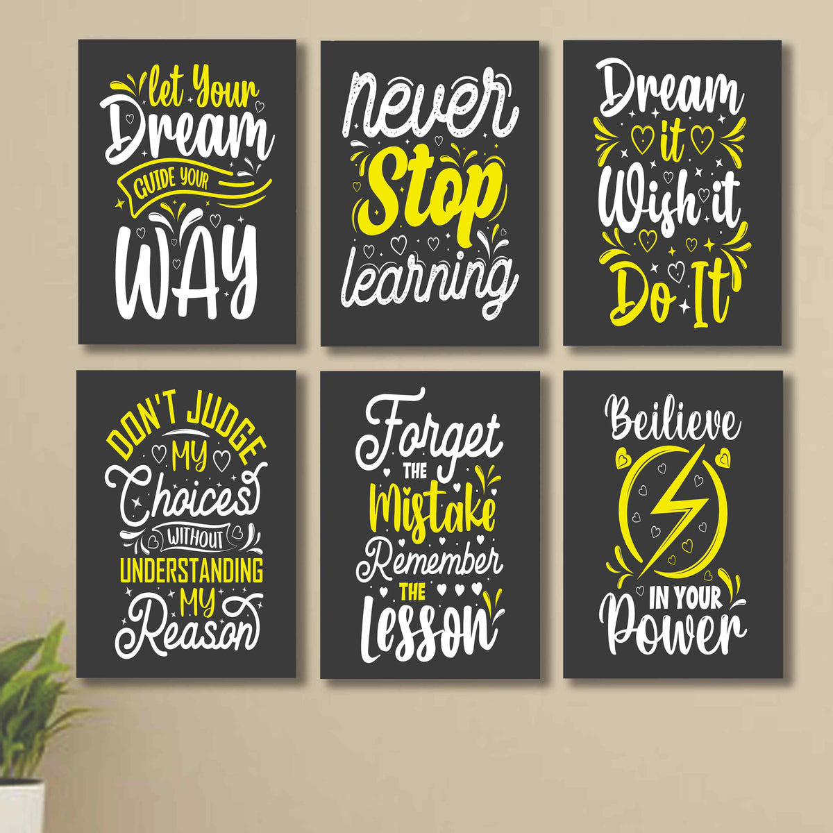Set of 6 Wall Art Wooden Phototile – photo 1
