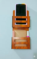 Wooden Mobile Holder with Lipstick Storage
