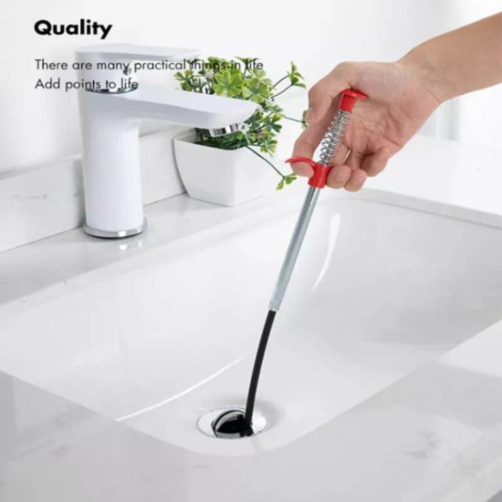 Stainless Steel Sink Wire Drain Cleaner | 90cm Spring Cleaning Stick