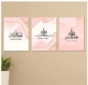 Set of 3 Flower Wall Art Wooden Canvas Frames (8?11 Inches) �Elegant Home Wall D?or with Hooks & Optional Sticky Tape