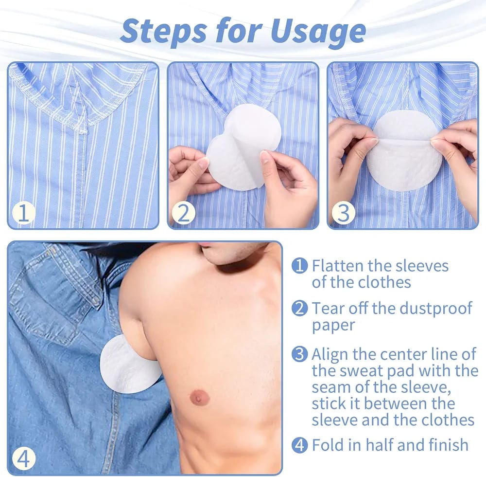 10 Pcs Breathable Sweat Pads For Men Comfortable Disposable Underarm Pads For Sweat Protection And Daily Freshness