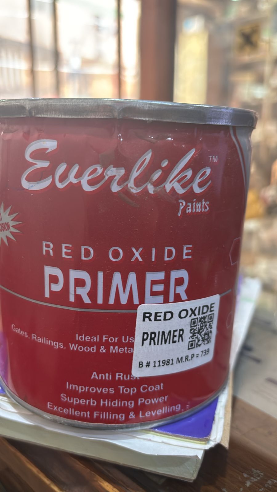 Everlike Red Oxide Primer 0.91 Liter �Anti Rust Metal & Wood Primer for Strong Base Coating