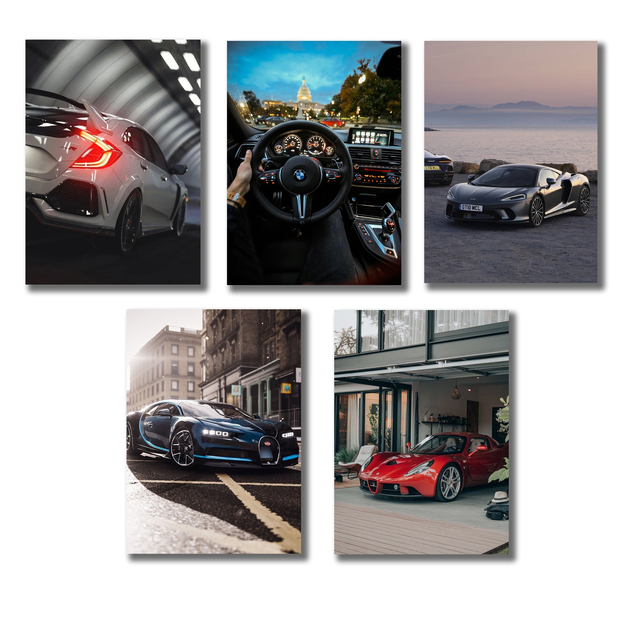 Set of 5 Premium Wall Art Photo Tiles �Modern Home Decor Sets 8x11