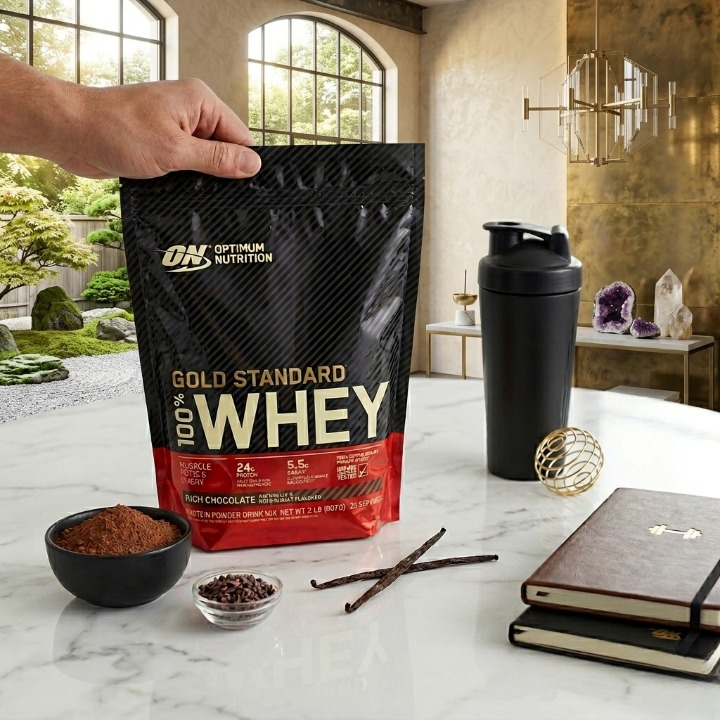 Optimum Nutrition ON Whey Powder Gold Standard Chocolate Flavor 1kg 2lbs Pouch For Muscle Gain