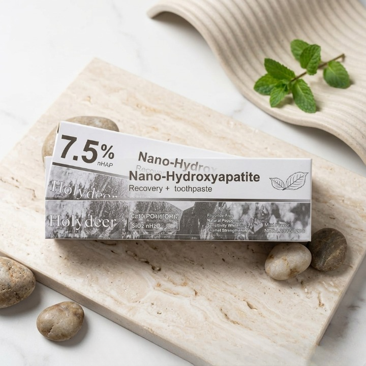 Holydeer 7.5% nHAP Nano-Hydroxyapatite Recovery + Toothpaste �Fluoride-Free Sensitivity & Whitening Care - 120g