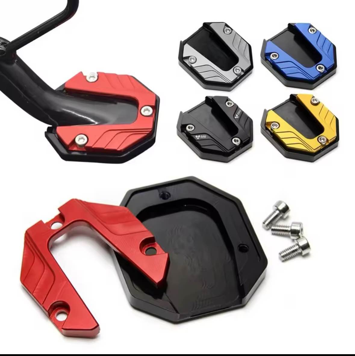 Side Stand Fancy Cover �High-Quality Fit for All 70cc Bikes | Red