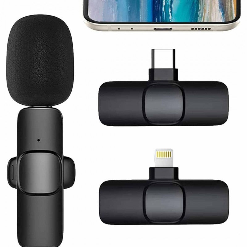 K11 2 IN 1 Collar Wireless Microphone Iphone/Android & Type C Supported