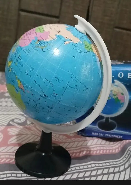 8cm Multicolor Plastic World Globe for Kids