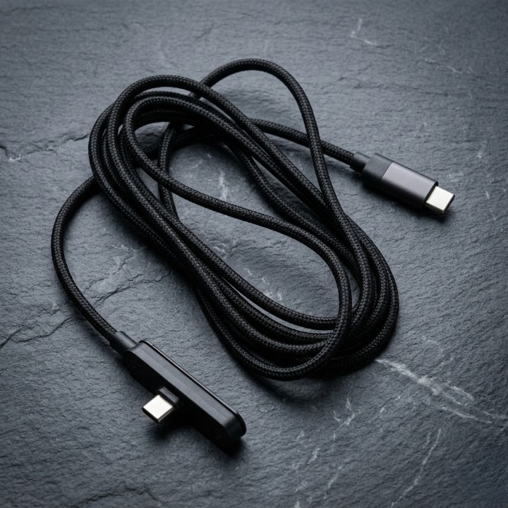 240W Ultra Fast USB-C to USB-C Charging Cable with Built-in Foldable Phone Stand �Premium Braided Data Cord