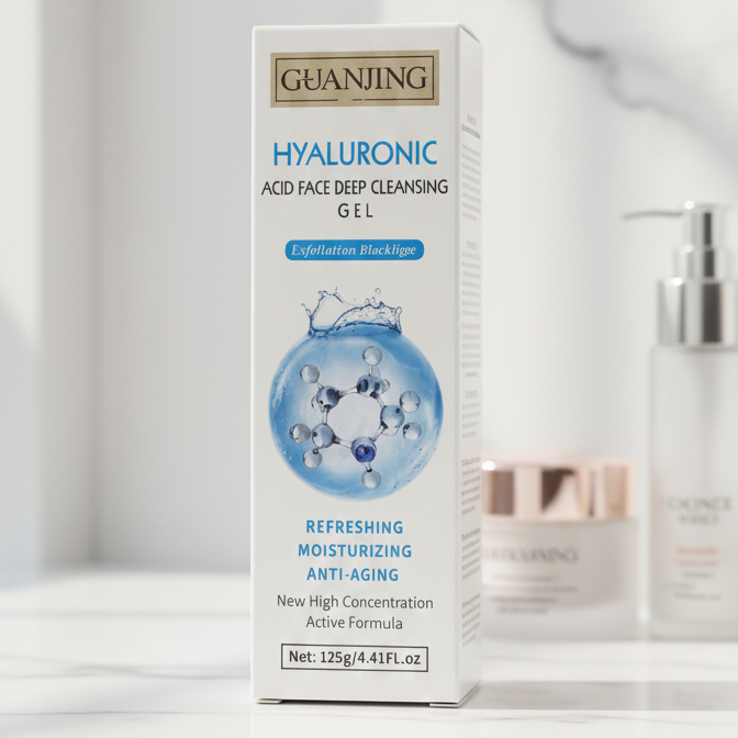 GUANJING Hyaluronic Acid Deep Cleansing Face Gel �Refreshing, Moisturizing & Anti-Aging (125g)