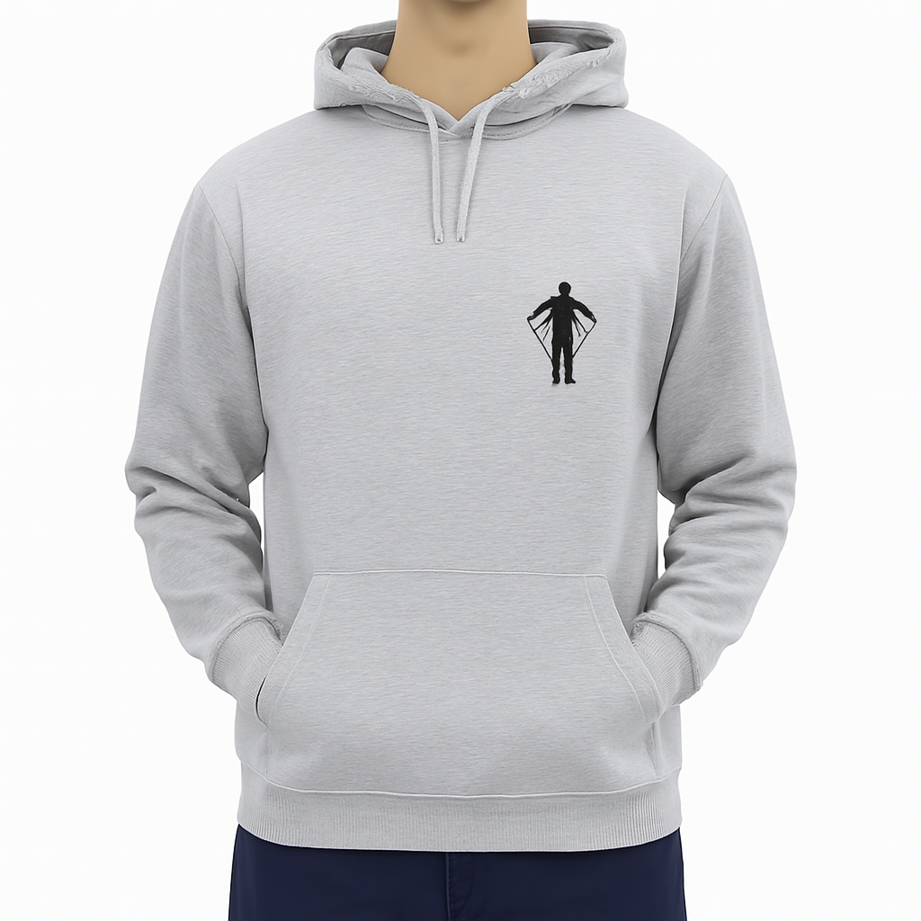 New Summer Collection Full Grey Hoodie FLY MAN Printed For Men And BoysNew Summer Collection Full Grey Hoodie FLY MAN Printed For Men And Boys (Medium)
