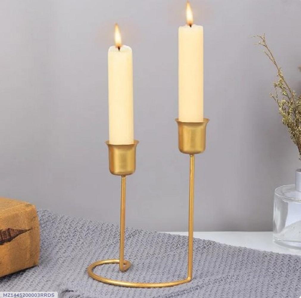 Golden Minimalist Candle Stand for Home & Weddings
