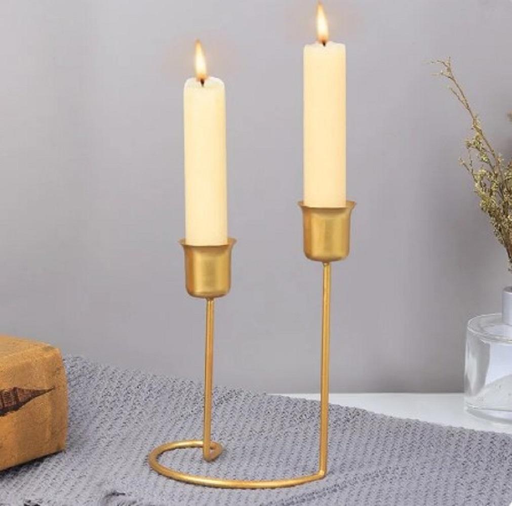 Golden Minimalist Candle Stand for Home & Weddings