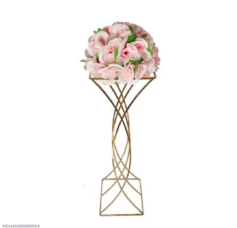 Golden Twisted Flower Stand for Weddings & Home Decor