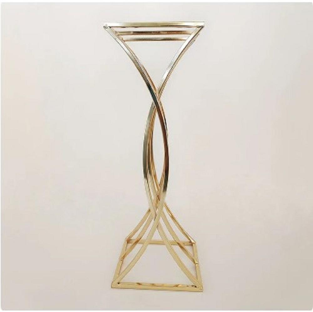 Golden Twisted Flower Stand for Weddings & Home Decor