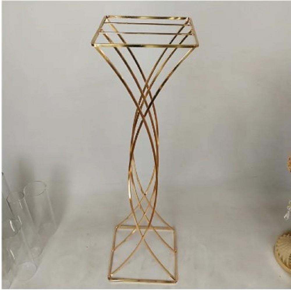 Golden Twisted Flower Stand for Weddings & Home Decor