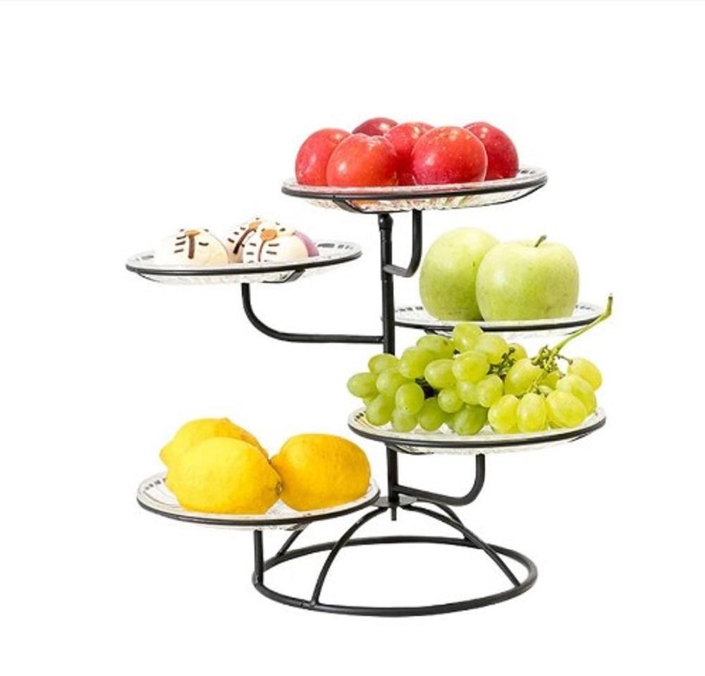 Golden Multi-Tier Fruit Serving Tray for Home & Events