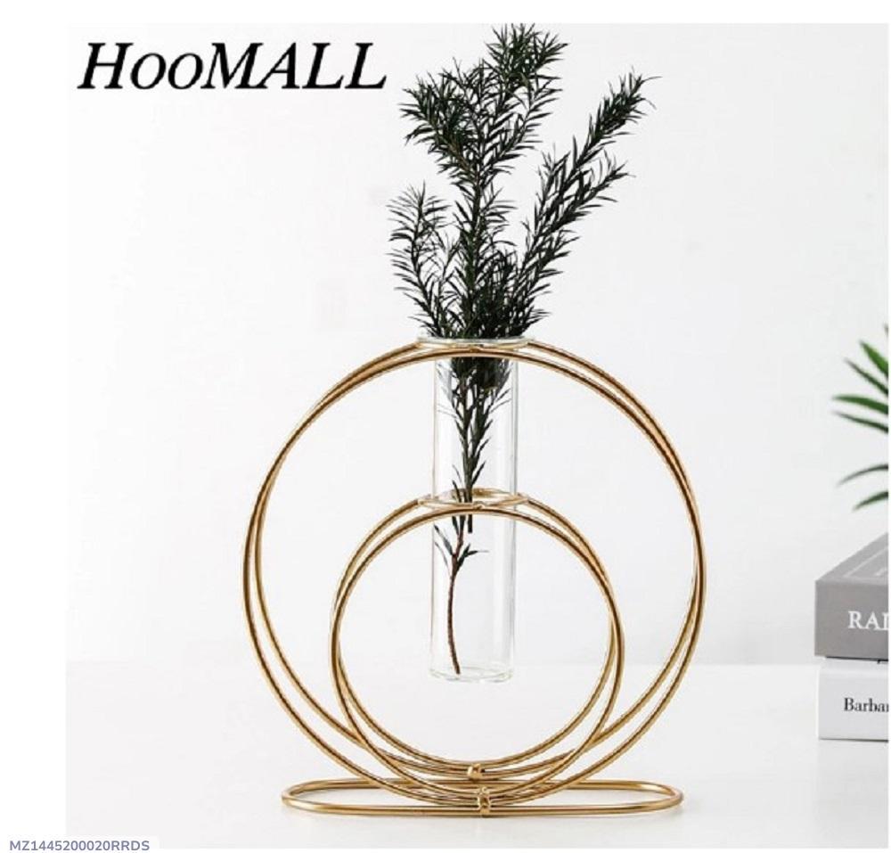 Golden Metal Vase for Home Office Decor