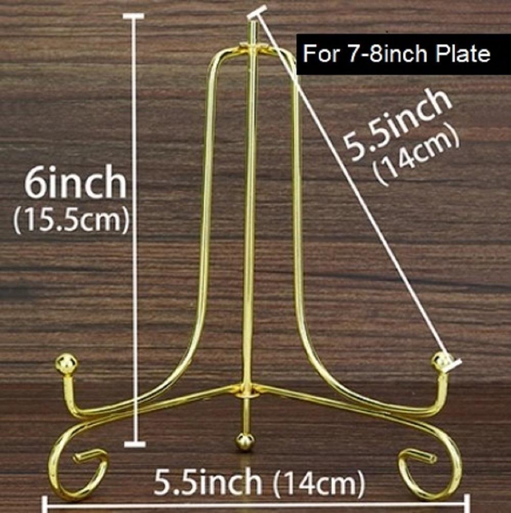 Golden Metal Plate Display Stand 8-9 Inch