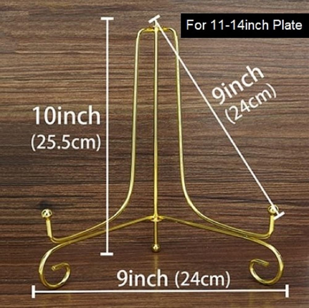 Golden Metal Plate Display Stand 8-9 Inch