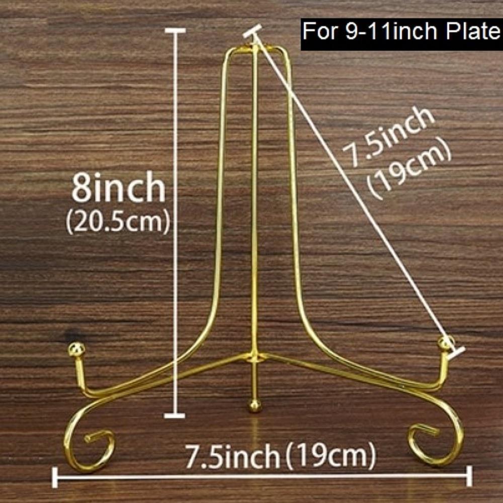 Golden Metal Plate Display Stand 8-9 Inch