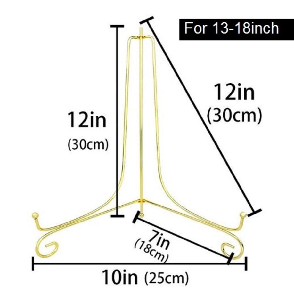 Golden Metal Plate Display Stand 8-9 Inch