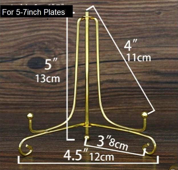 Golden Metal Plate Display Stand 5-7 Inch