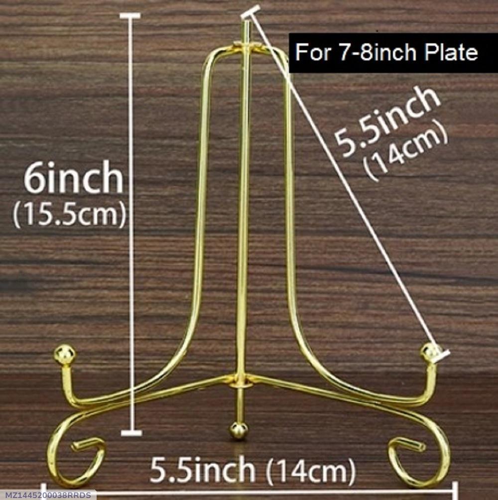 Golden Plate Display Stand 7-8 Inch Metal
