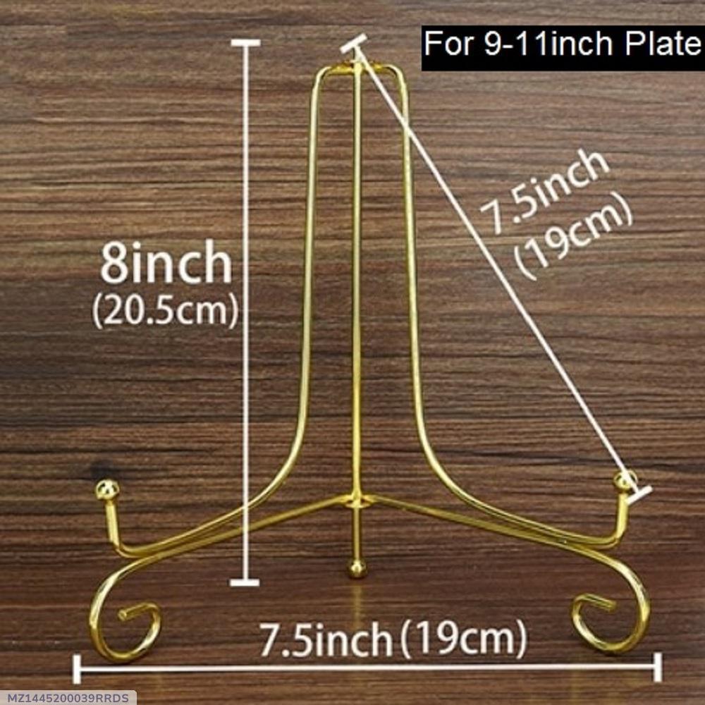 Golden Metal Photo Frame Stand for 9-11 Inch Plates
