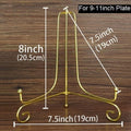 Golden Metal Photo Frame Stand for 9-11 Inch Plates