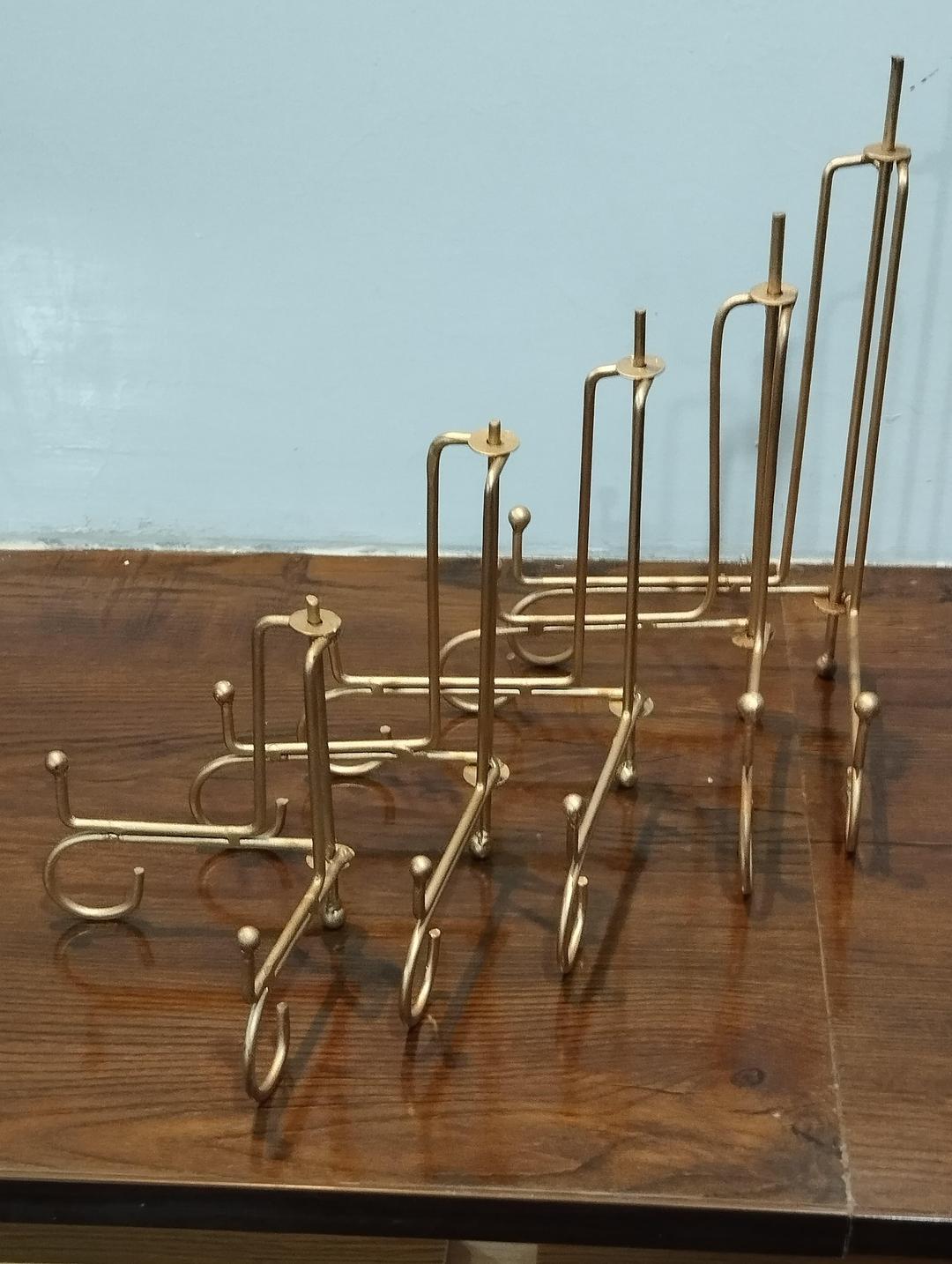 Golden Metal Photo Frame Stand for 9-11 Inch Plates