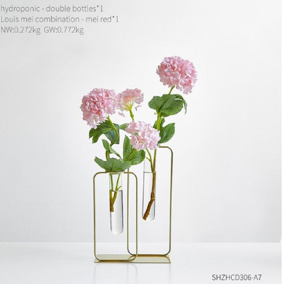 Golden Glass Vase for Home Decor Modern Minimalist