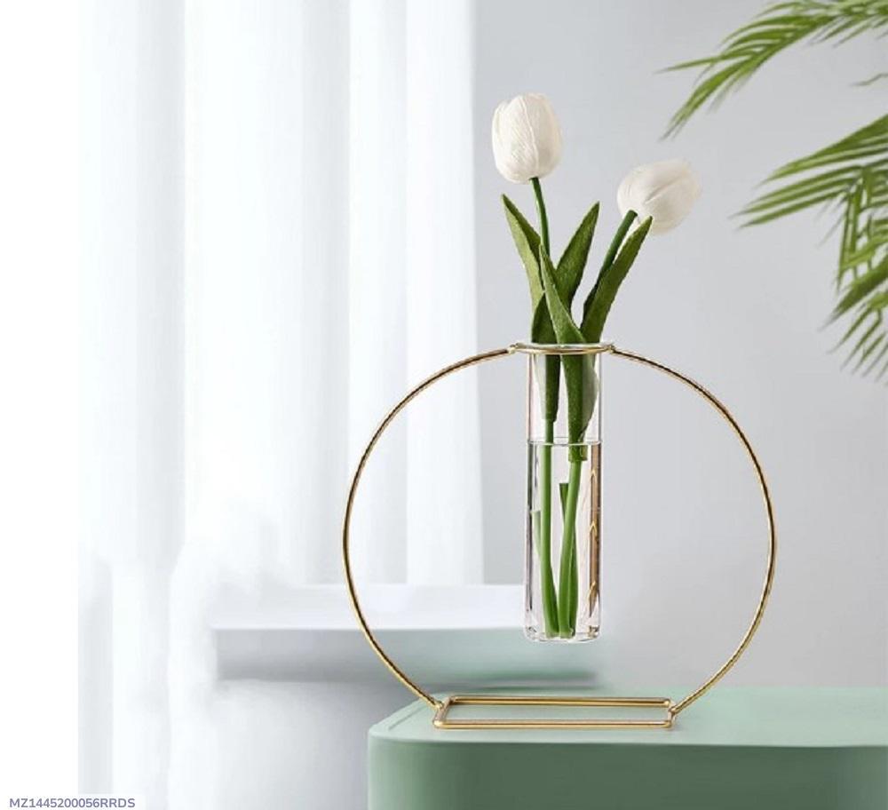 Golden Glass Hydroponic Vase for Home Decor