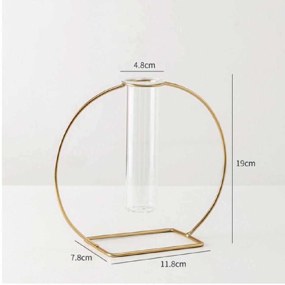 Golden Glass Hydroponic Vase for Home Decor