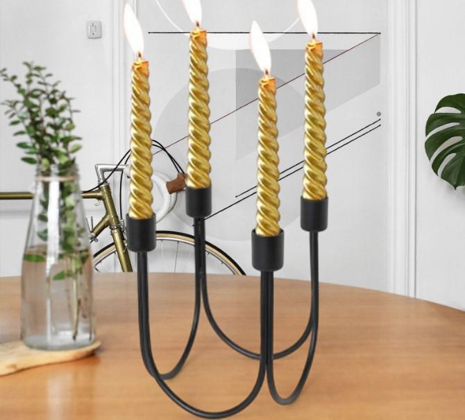 Golden Black Iron Vase 11.5cm for Home Decor