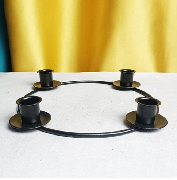Nordic Geometric Candle Holder Black Golden Iron