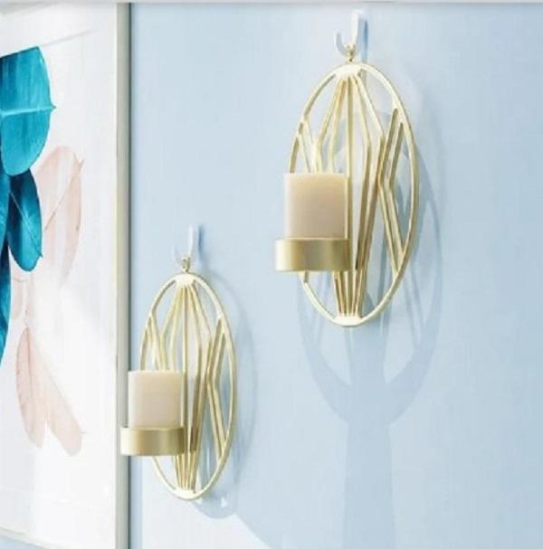 Golden Metal Candle Stand for Home Decor