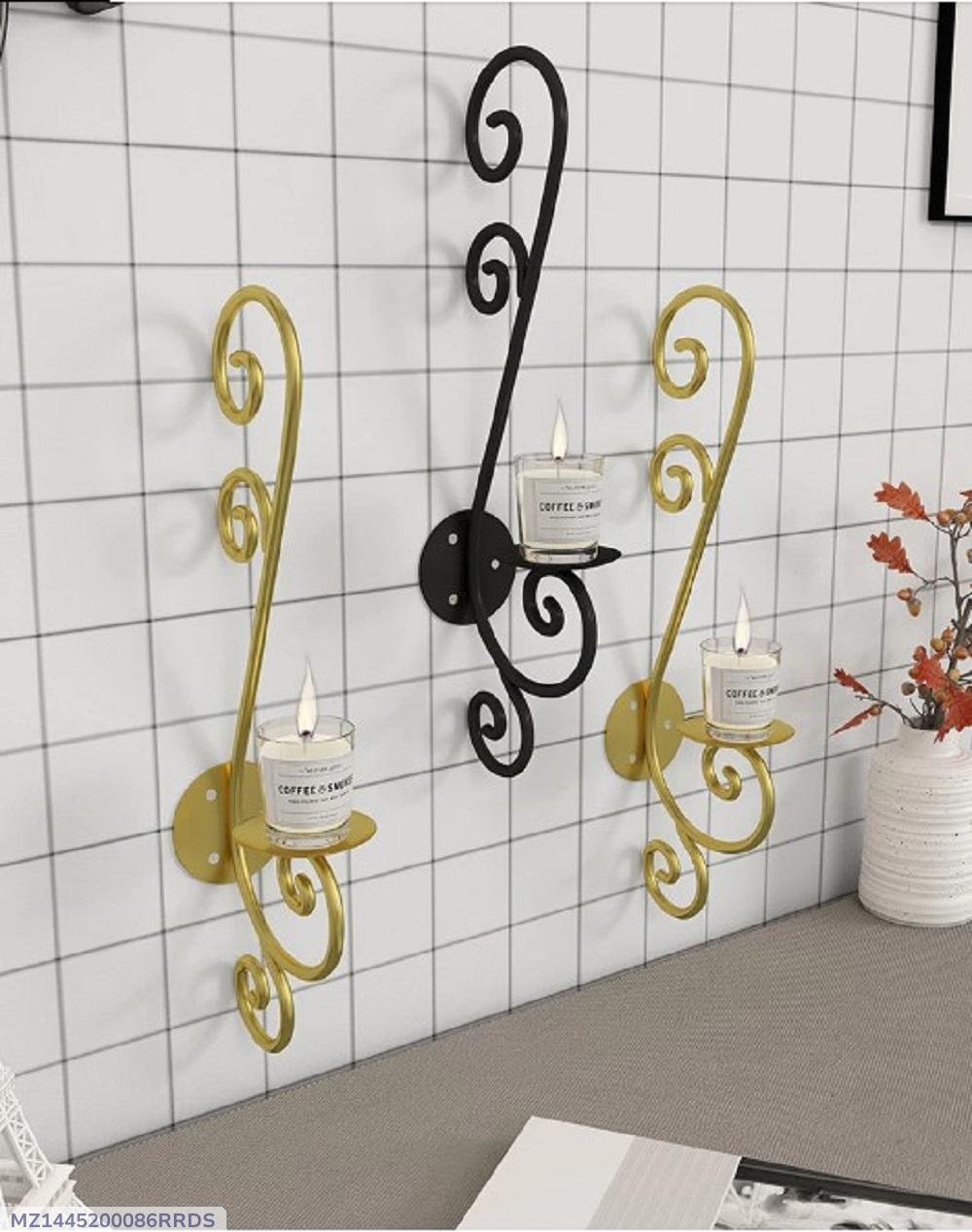 Golden Black Candle Stand for Home Decor