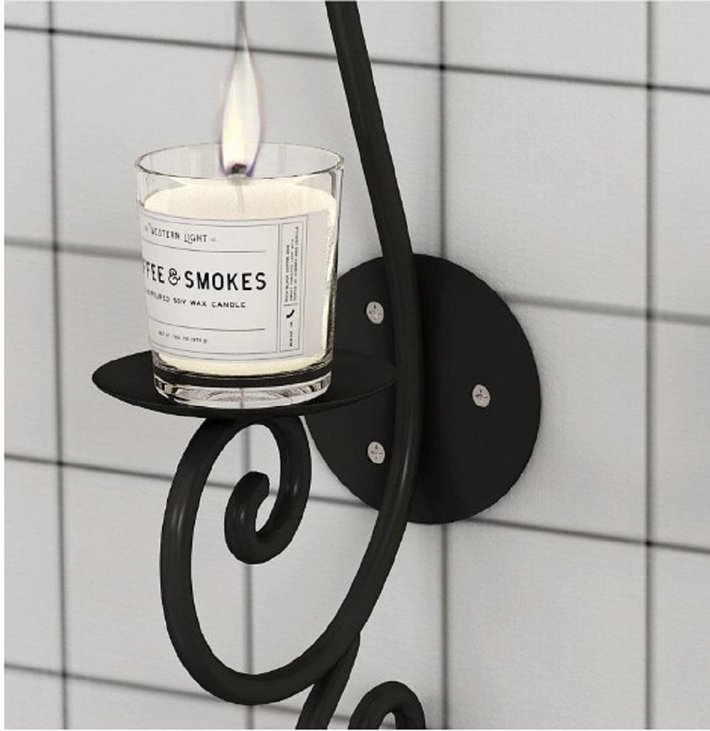 Golden Black Candle Stand for Home Decor