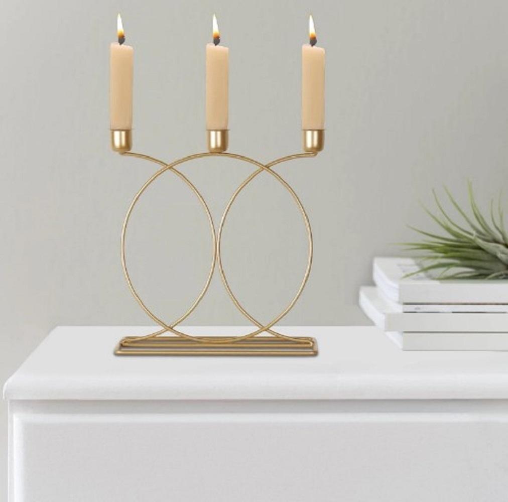 Golden Candle Stand with Calligraphy Design for Home & Events