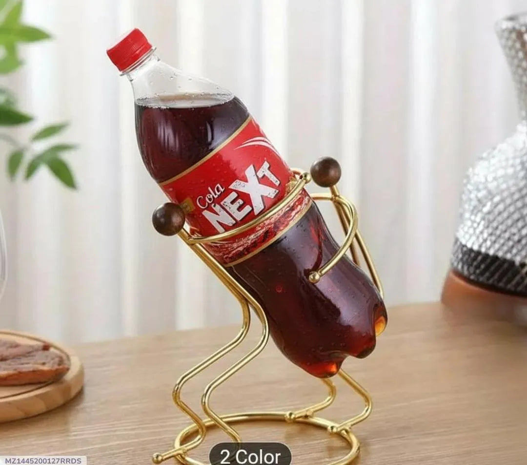 Golden Humanoid Bottle Stand for Home Office Decor