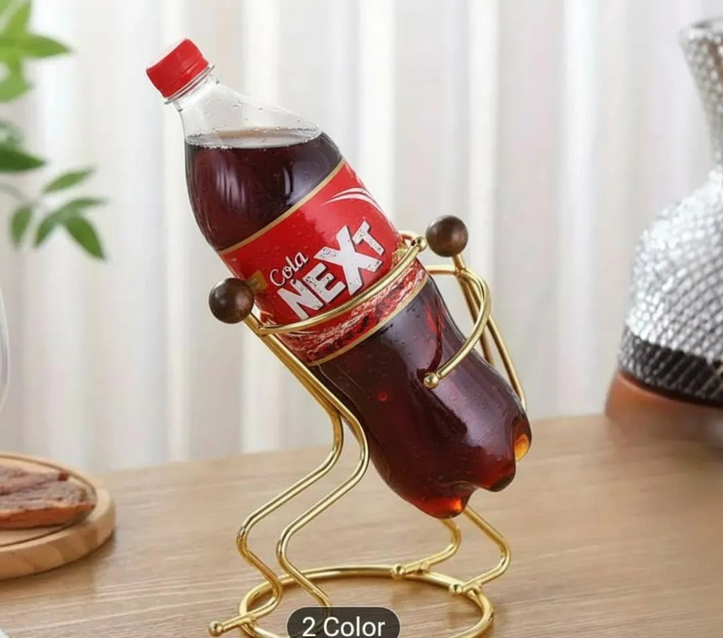 Golden Humanoid Bottle Stand for Home Office Decor