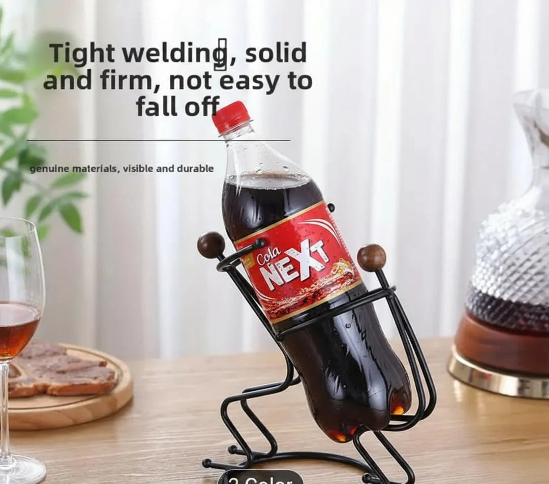 Golden Humanoid Bottle Stand for Home Office Decor
