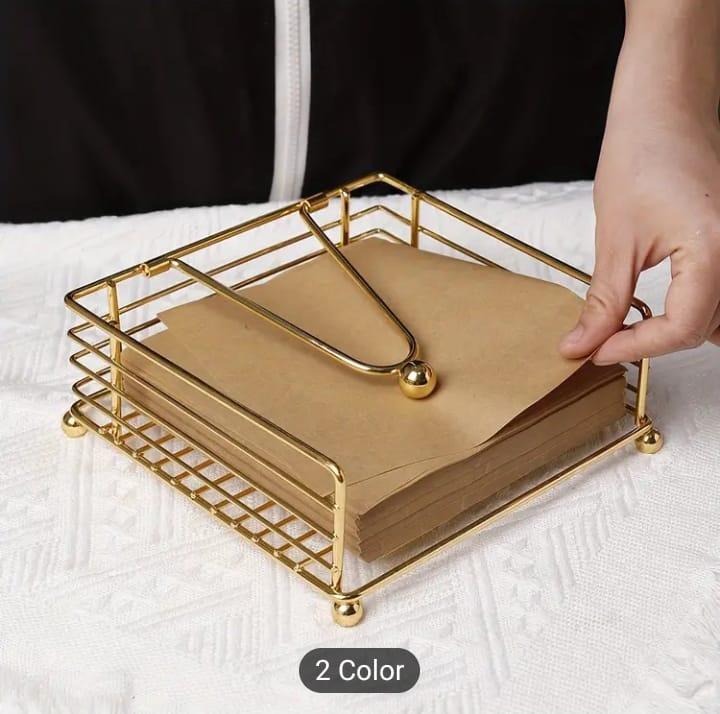 Golden Iron Napkin Holder for Kitchen & Dining Table
