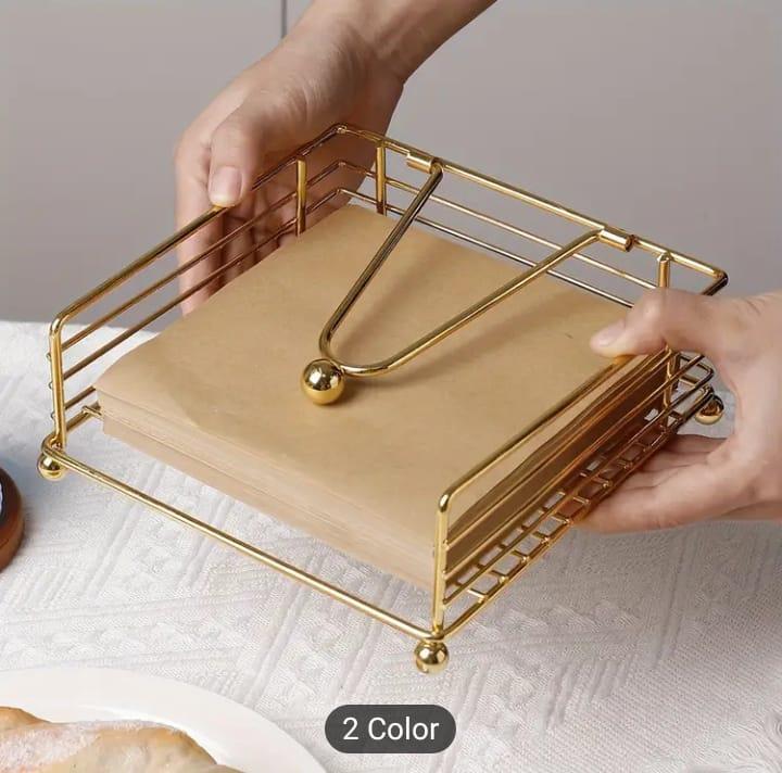 Golden Iron Napkin Holder for Kitchen & Dining Table