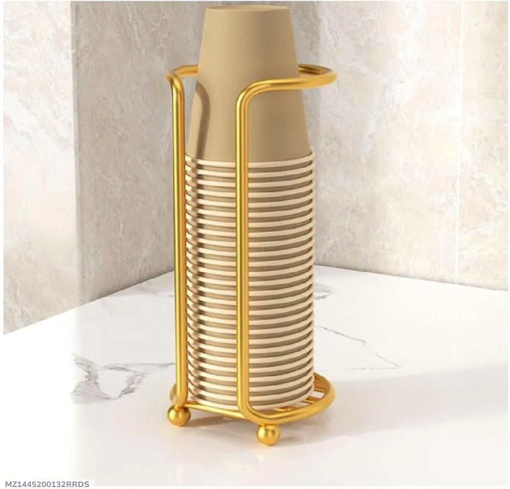 Iron Mug Stand Black Golden Weighted Base