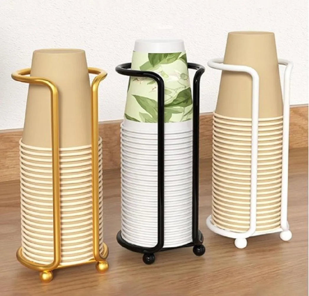 Iron Mug Stand Black Golden Weighted Base
