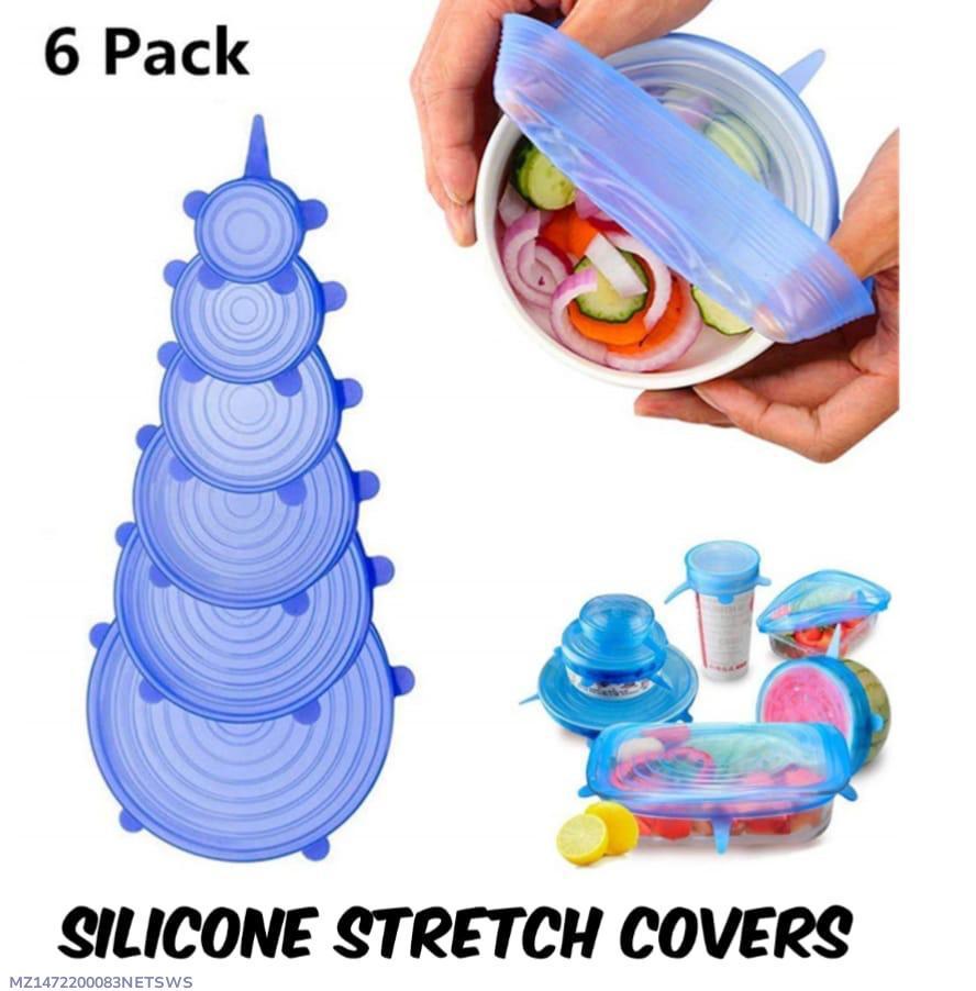 Silicone Food Covers 6 Pack Leak Proof Multicolor Kitchen Use