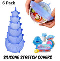 Silicone Food Covers 6 Pack Leak Proof Multicolor Kitchen Use
